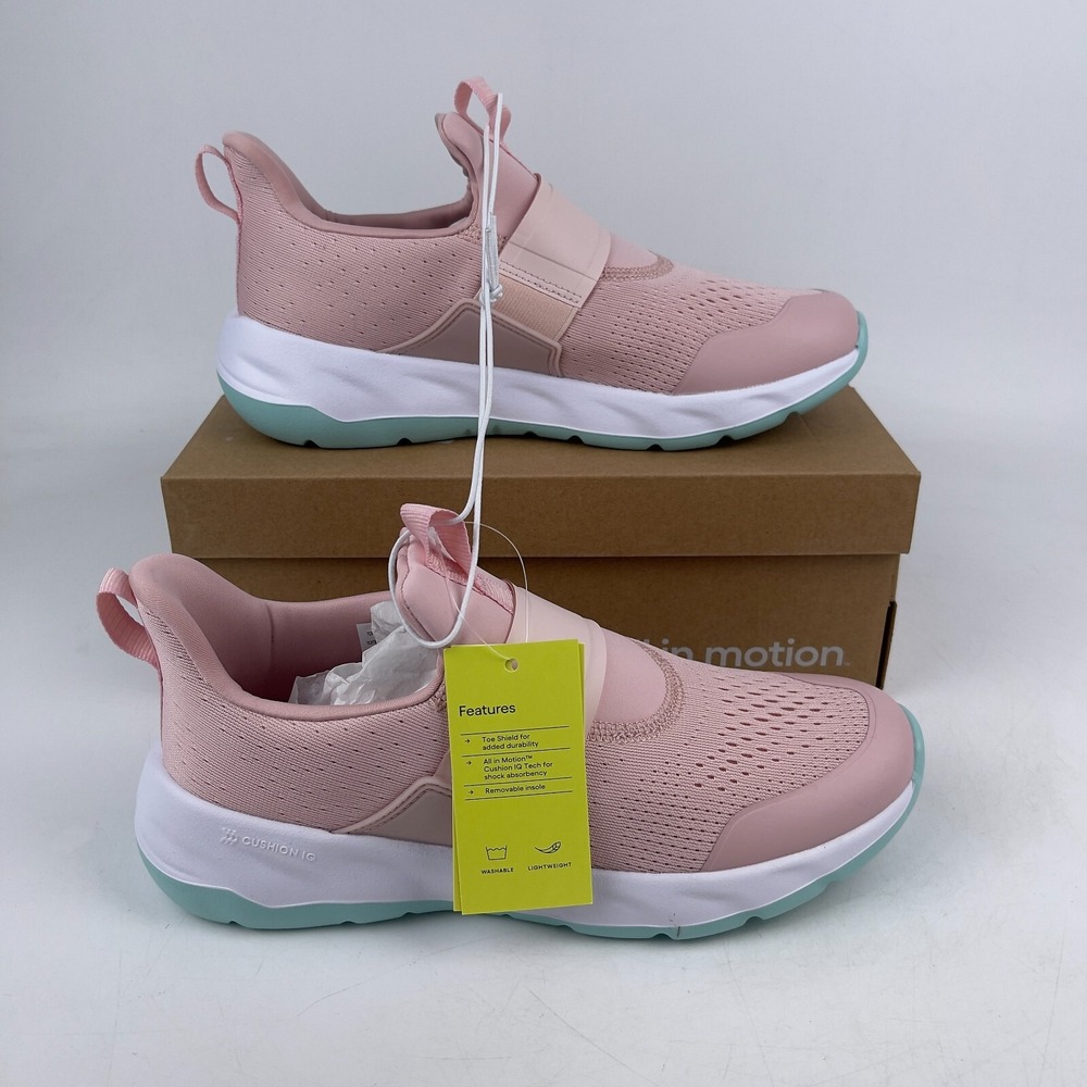 All In Motion Dillon Slip-On Performance Sneakers Kid's 6 Pink Blush Toe Shield